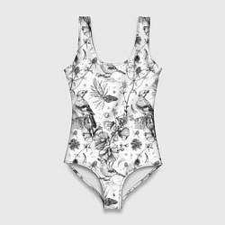 Купальник-боди 3D женский Бузулукский бор, цвет: 3D-принт