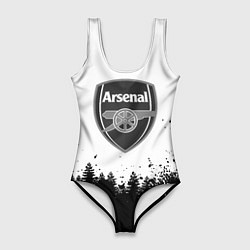 Купальник-боди 3D женский Arsenal черный лес, цвет: 3D-принт