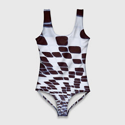 Купальник-боди 3D женский Оптическая абстракция, цвет: 3D-принт
