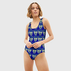 Купальник-боди 3D женский Сияние черепа, цвет: 3D-принт — фото 2