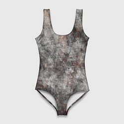 Купальник-боди 3D женский Абстракция - gray stone, цвет: 3D-принт