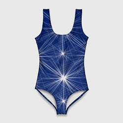 Купальник-боди 3D женский Звезды на синем фоне, цвет: 3D-принт