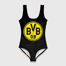 Купальник-боди 3D женский Боруссиа огненные краски текстура, цвет: 3D-принт