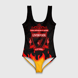 Купальник-боди 3D женский Liverpool огонь спорт, цвет: 3D-принт