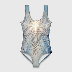 Купальник-боди 3D женский Ледяной перьевой орнамент со светом, цвет: 3D-принт