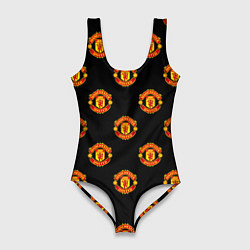 Купальник-боди 3D женский Manchester United Pattern, цвет: 3D-принт