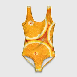 Купальник-боди 3D женский Апельсин, цвет: 3D-принт