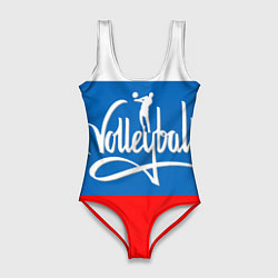 Купальник-боди 3D женский Волейбол 27, цвет: 3D-принт
