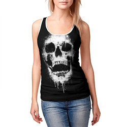 Майка-безрукавка женская Evil Skull, цвет: 3D-белый — фото 2