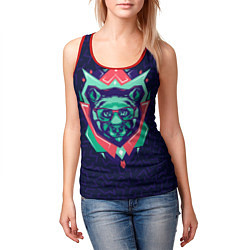 Майка-безрукавка женская Hipster Bear, цвет: 3D-красный — фото 2