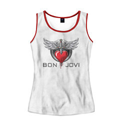 Майка-безрукавка женская Bon Jovi, цвет: 3D-красный