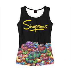 Майка-безрукавка женская Simpsons Donuts, цвет: 3D-черный