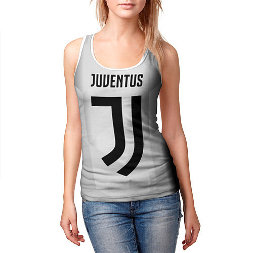 Женская майка без рукавов FC Juventus: Silver Original / 3D-Белый – фото 3
