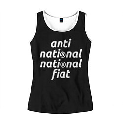 Майка-безрукавка женская Anti National National Fiat, цвет: 3D-белый