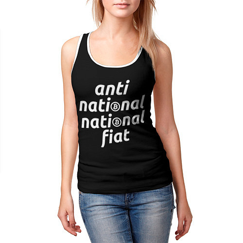 Женская майка без рукавов Anti National National Fiat / 3D-Белый – фото 3
