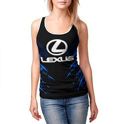 Майка-безрукавка женская Lexus: Blue Anger, цвет: 3D-белый — фото 2