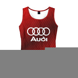 Майка-безрукавка женская Audi: Red Carbon, цвет: 3D-красный