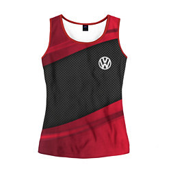 Майка-безрукавка женская Volkswagen: Red Sport, цвет: 3D-красный