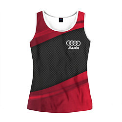 Майка-безрукавка женская Audi: Red Sport, цвет: 3D-белый