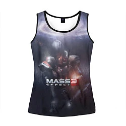 Майка-безрукавка женская Mass Effect 3, цвет: 3D-черный