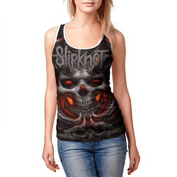 Майка-безрукавка женская Slipknot: Hell Skull, цвет: 3D-белый — фото 2