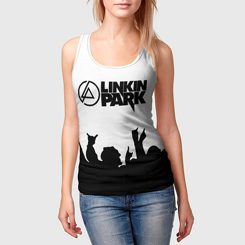 Женская майка без рукавов LINKIN PARK / 3D-Белый – фото 3