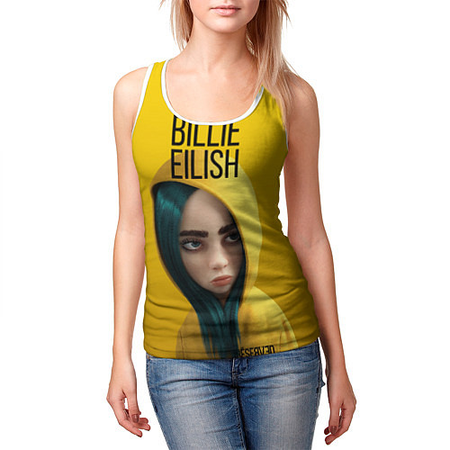 Женская майка без рукавов BILLIE EILISH: Yellow Girl / 3D-Белый – фото 3