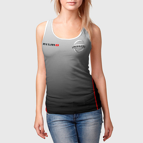 Женская майка без рукавов NISSAN NISMO / 3D-Белый – фото 3