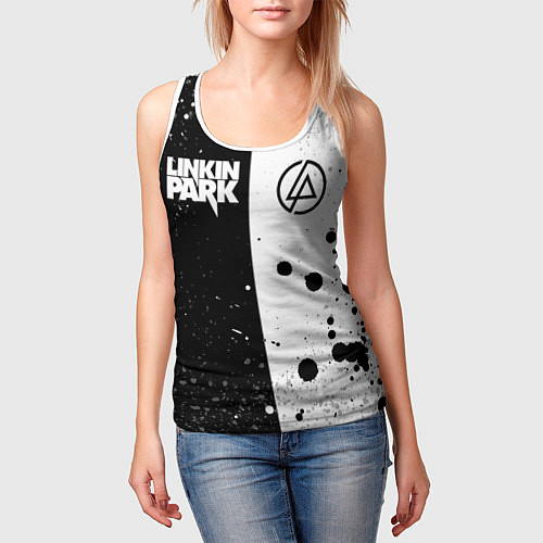 Женская майка без рукавов LINKIN PARK / 3D-Белый – фото 3