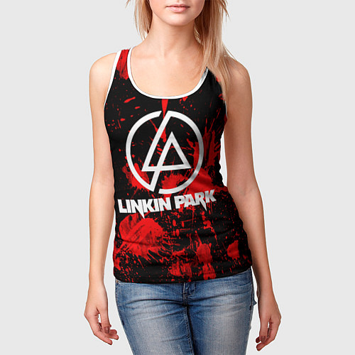 Женская майка без рукавов Linkin Park / 3D-Белый – фото 3