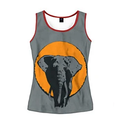 Майка-безрукавка женская Африканский Слон, цвет: 3D-красный