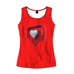 Майка-безрукавка женская Электронное сердце, цвет: 3D-красный