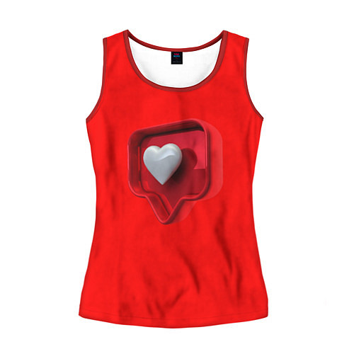 Женская майка без рукавов Электронное сердце / 3D-Красный – фото 1