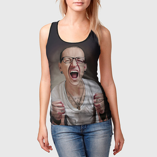 Женская майка без рукавов ЧЕСТЕР / 3D-Черный – фото 3