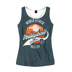 Майка-безрукавка женская Volleyball Волейбол, цвет: 3D-белый