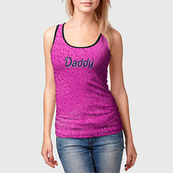 Майка-безрукавка женская Daddy pink, цвет: 3D-черный — фото 2