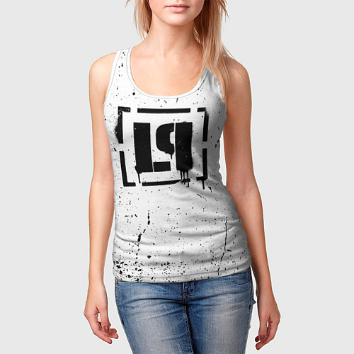 Женская майка без рукавов Linkin Park брызги краски / 3D-Белый – фото 3
