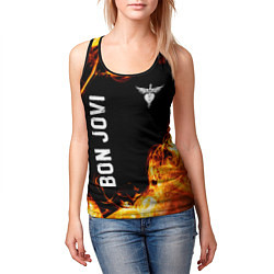 Майка-безрукавка женская Bon Jovi и Пылающий Огонь, цвет: 3D-черный — фото 2