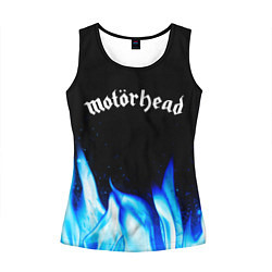 Майка-безрукавка женская Motorhead blue fire, цвет: 3D-черный
