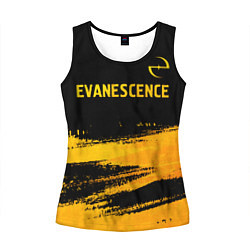 Майка-безрукавка женская Evanescence - gold gradient: символ сверху, цвет: 3D-черный