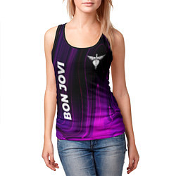 Майка-безрукавка женская Bon Jovi violet plasma, цвет: 3D-черный — фото 2