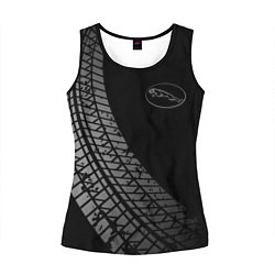 Майка-безрукавка женская Jaguar tire tracks, цвет: 3D-черный