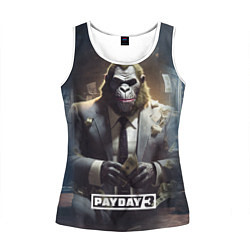 Майка-безрукавка женская Gorilla Payday 3, цвет: 3D-белый