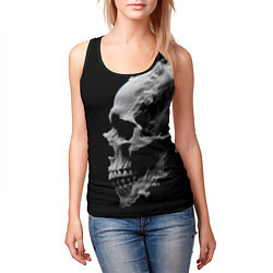 Майка-безрукавка женская Дымный череп, цвет: 3D-черный — фото 2