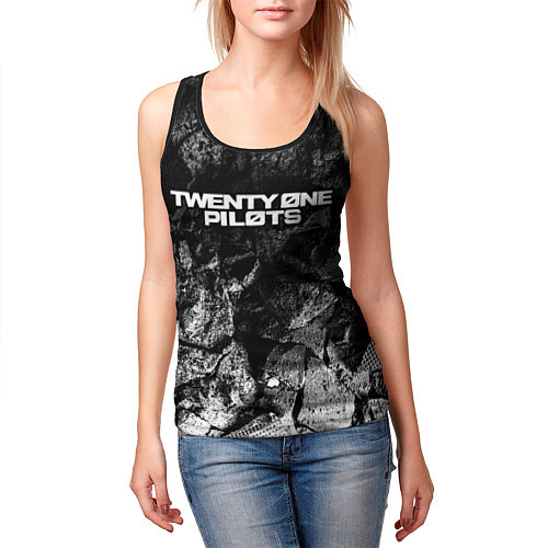 Женская майка без рукавов Twenty One Pilots black graphite / 3D-Черный – фото 3