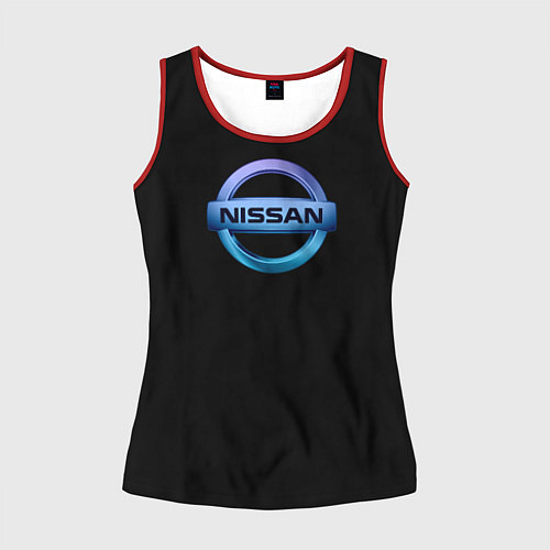 Женская майка без рукавов Nissan logo neon / 3D-Красный – фото 1