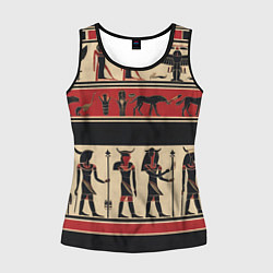 Майка-безрукавка женская Египетский орнамент, цвет: 3D-черный