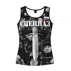 Майка-безрукавка женская Спецназ России, цвет: 3D-черный