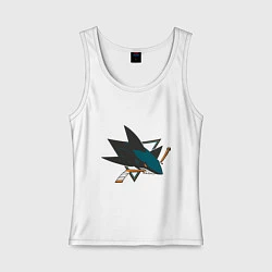 Майка женская хлопок San Jose Sharks, цвет: белый