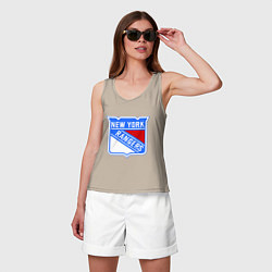 Майка женская хлопок New York Rangers, цвет: миндальный — фото 2